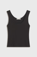 Black tank top on a light gray background