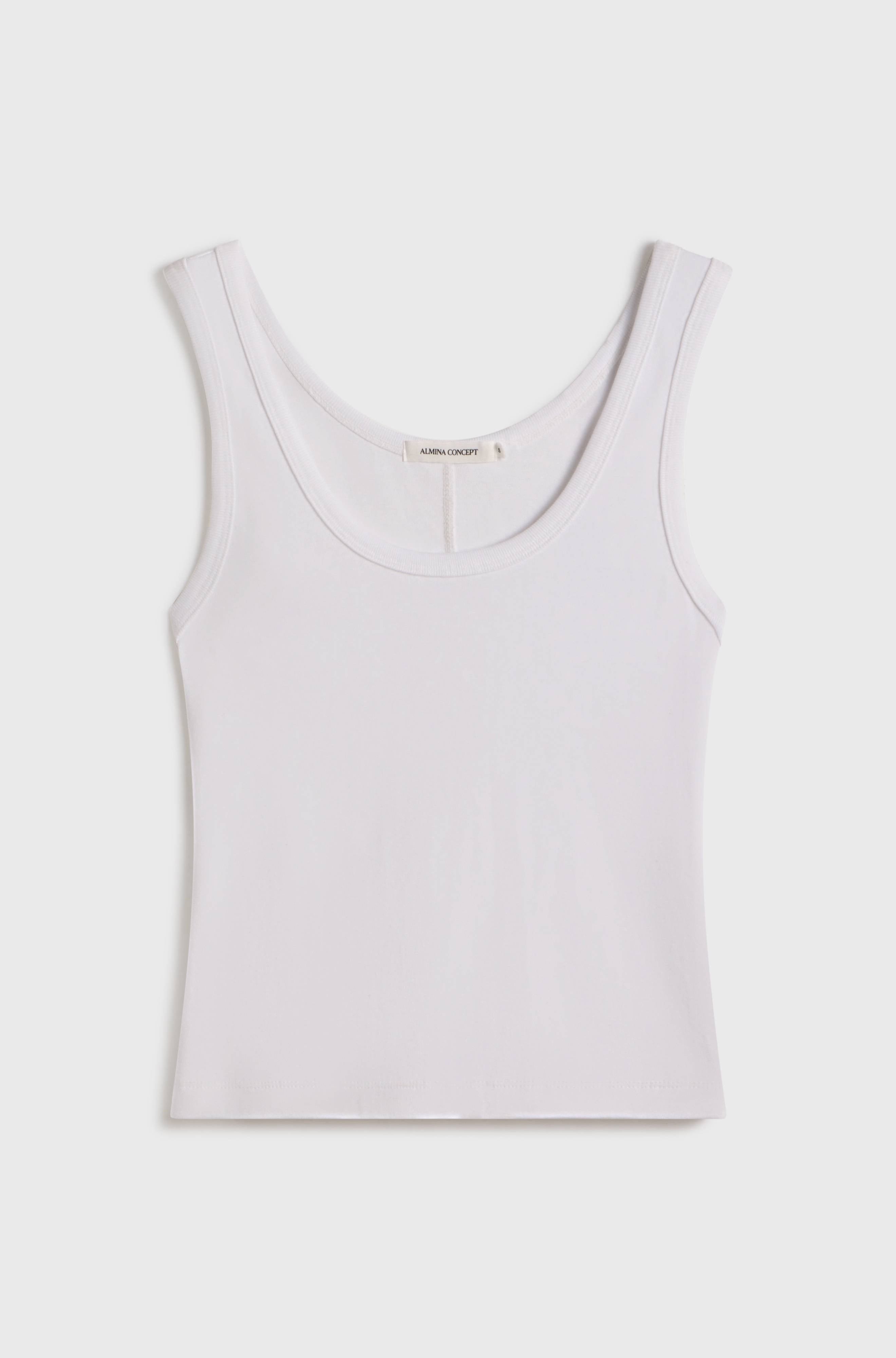 White tank top on a white background