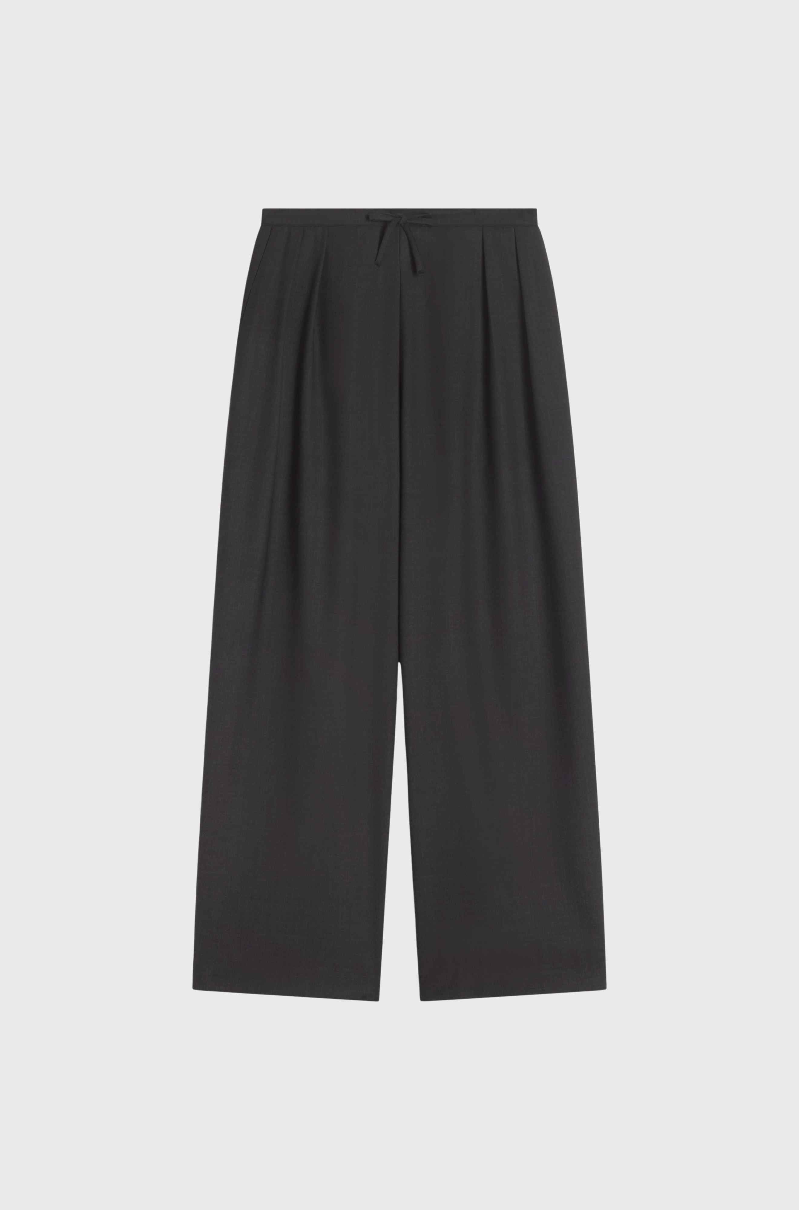 Dark grey trousers on a light gray background