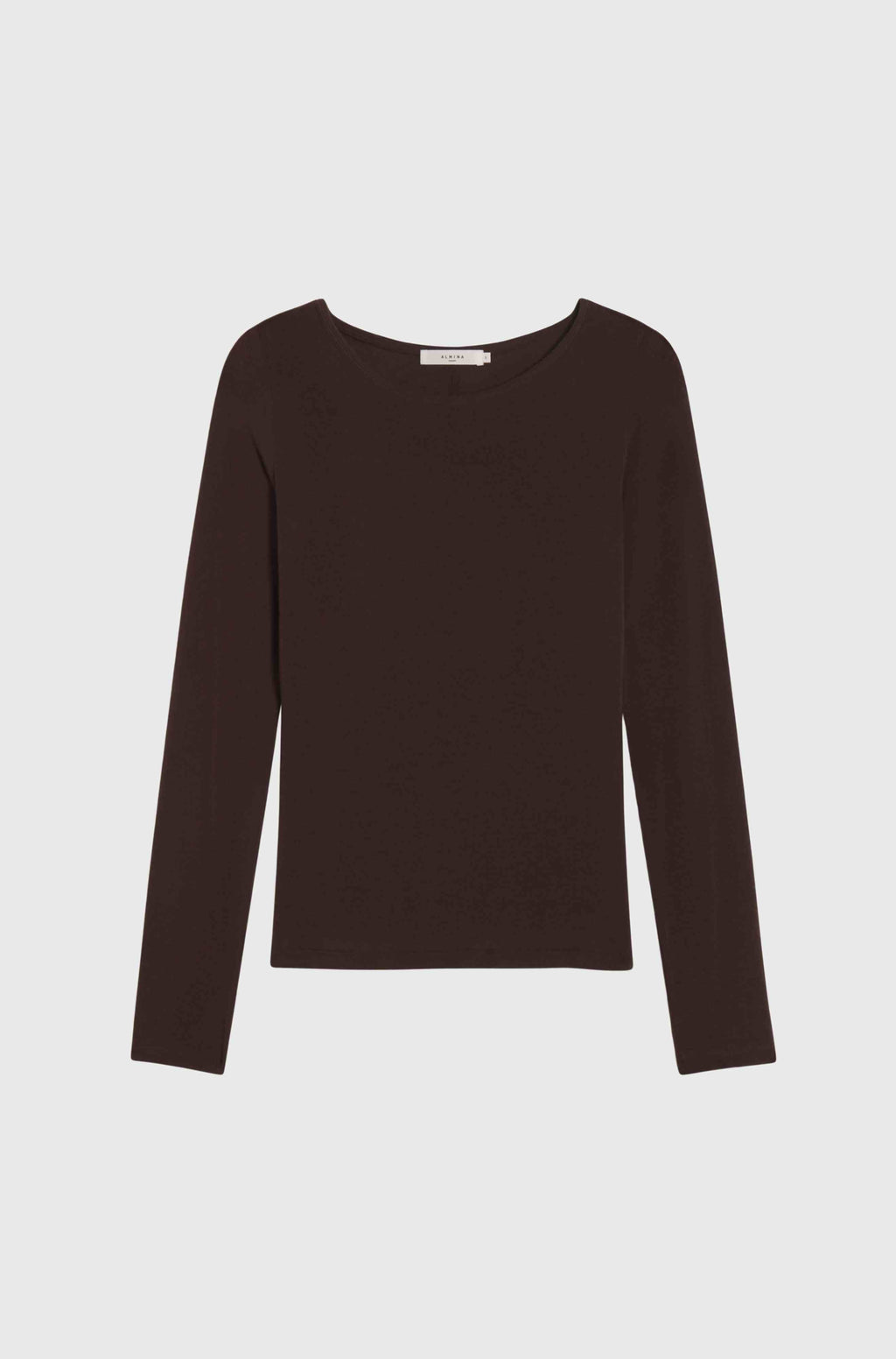Brown long-sleeve top on a white background