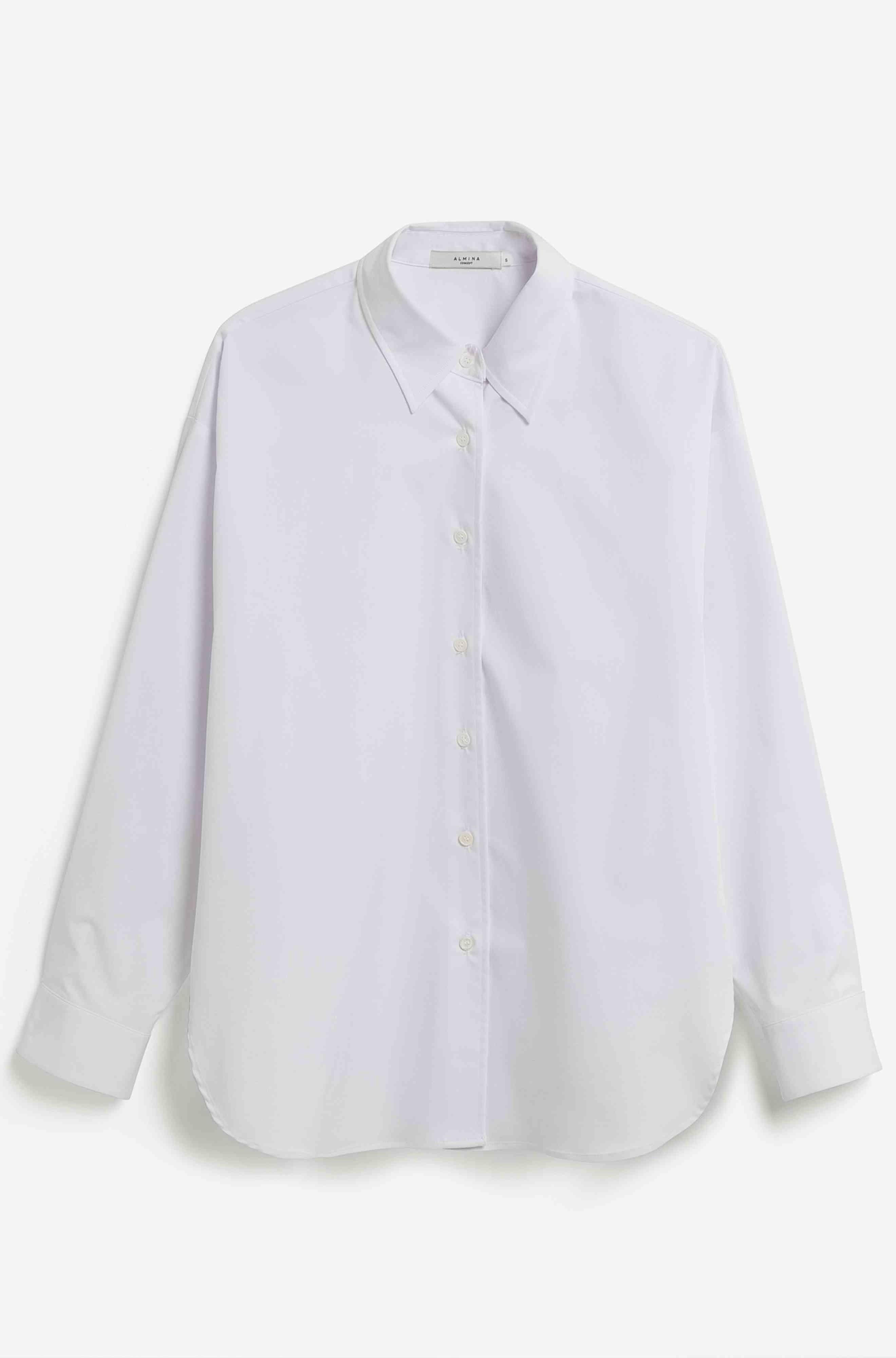 White shirt on a light gray background