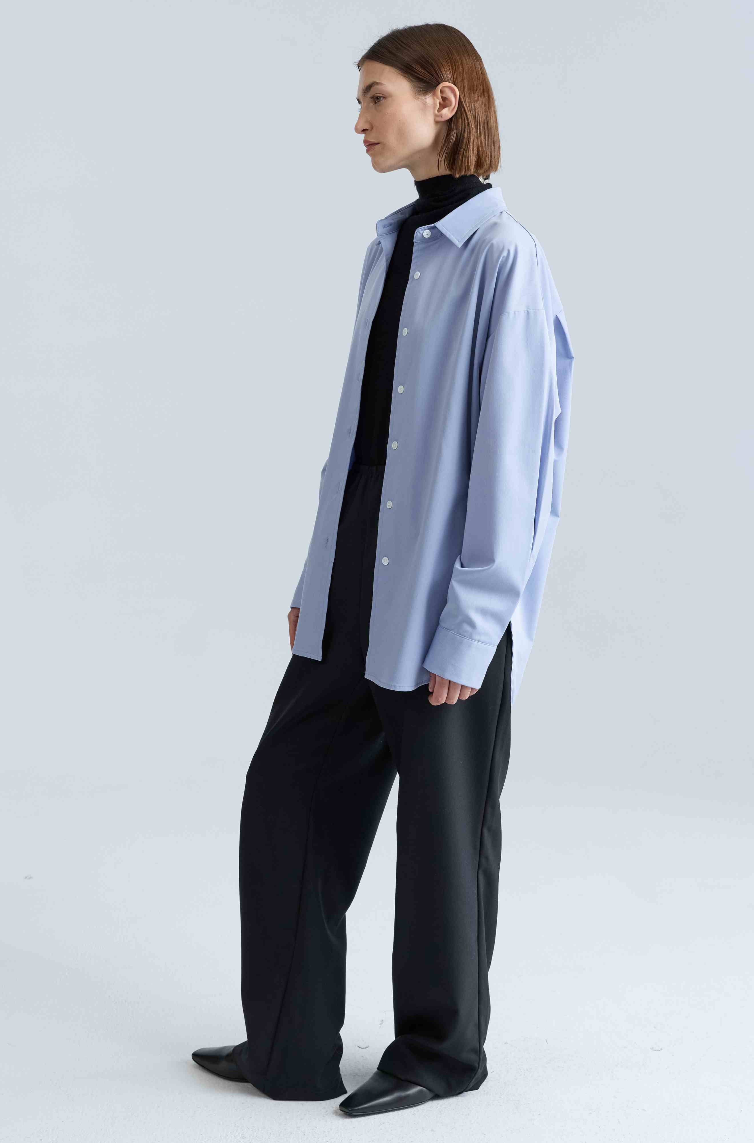 Almina Concept Women's Oversized Shirt - Blue - Shirts Almina Concept Women's Oversized Shirt - Blue - Shirts
