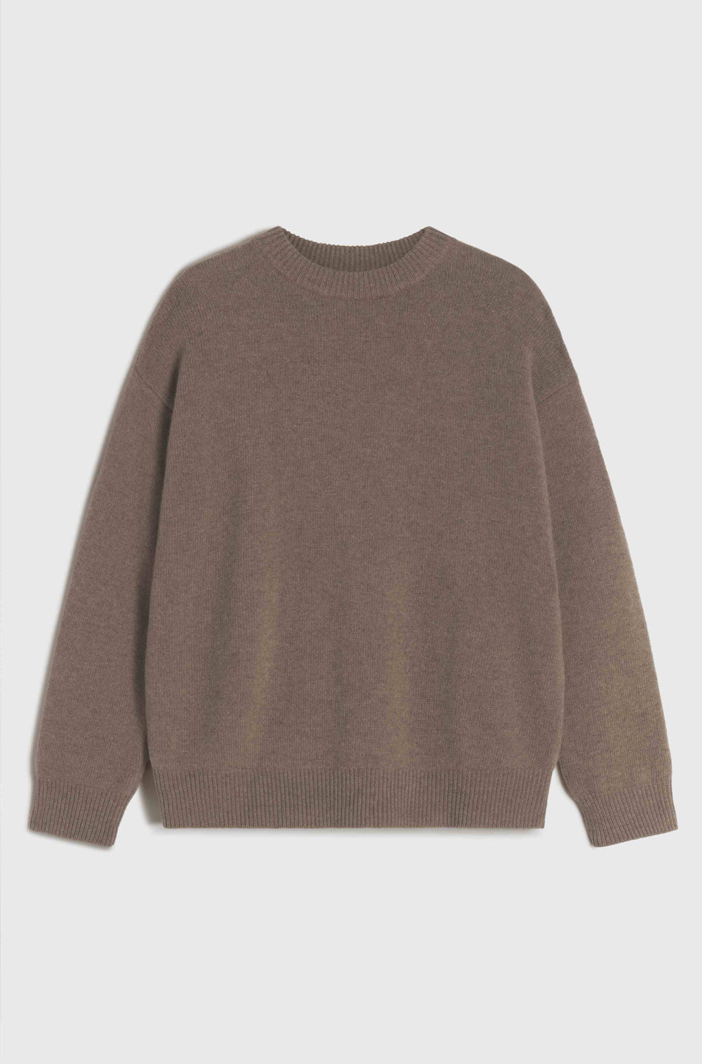 Brown sweater on a light gray background