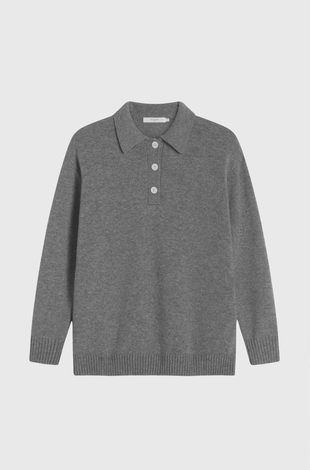 Gray sweater with collar on a light gray background