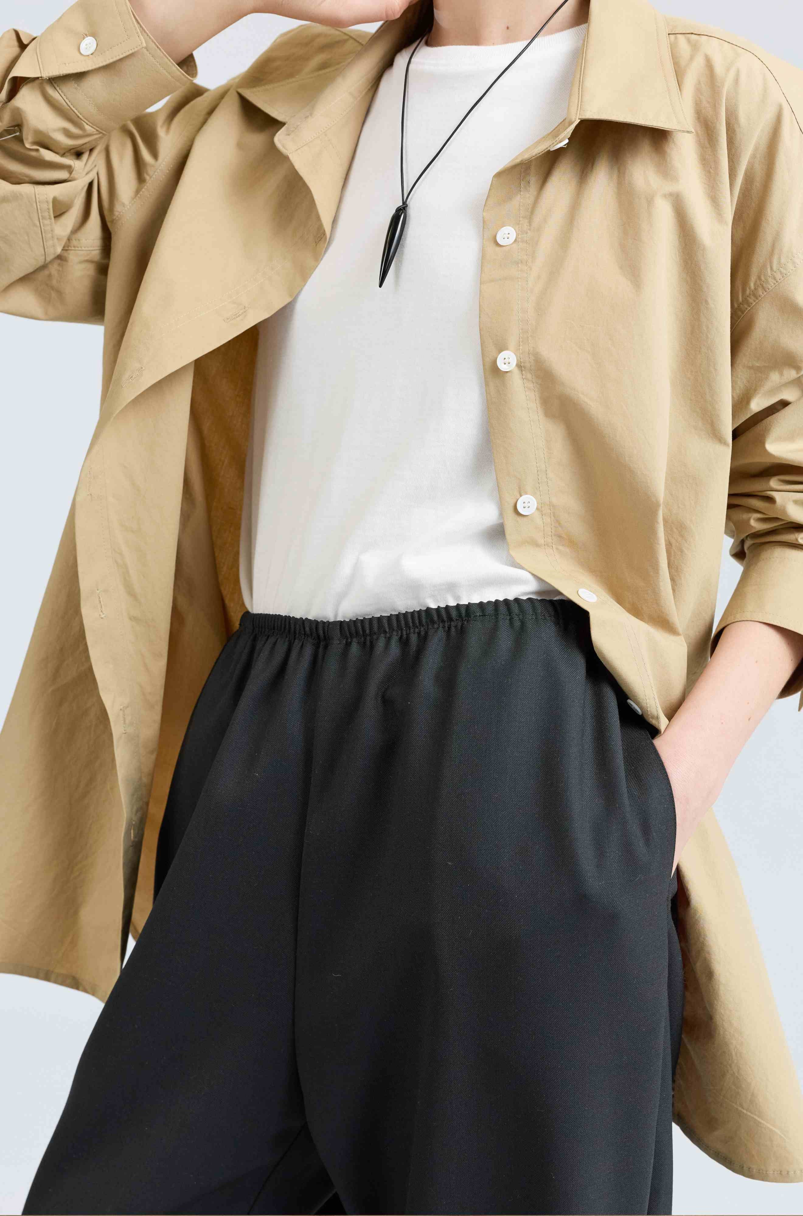 Almina Concept - Shirt With Tie Belt in Beige Almina Concept - Shirt With Tie Belt in Beige