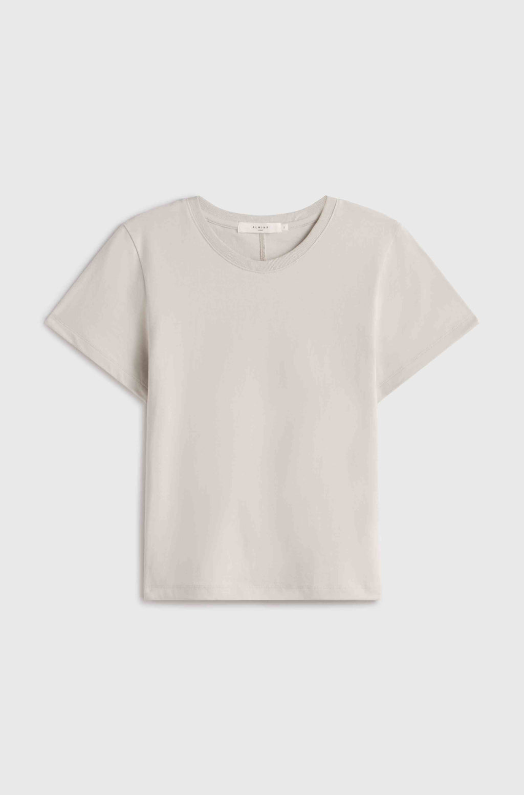 Light grey t-shirt on a light gray background