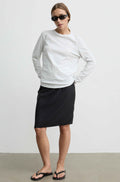 Pleated Tencel Midi Skirt