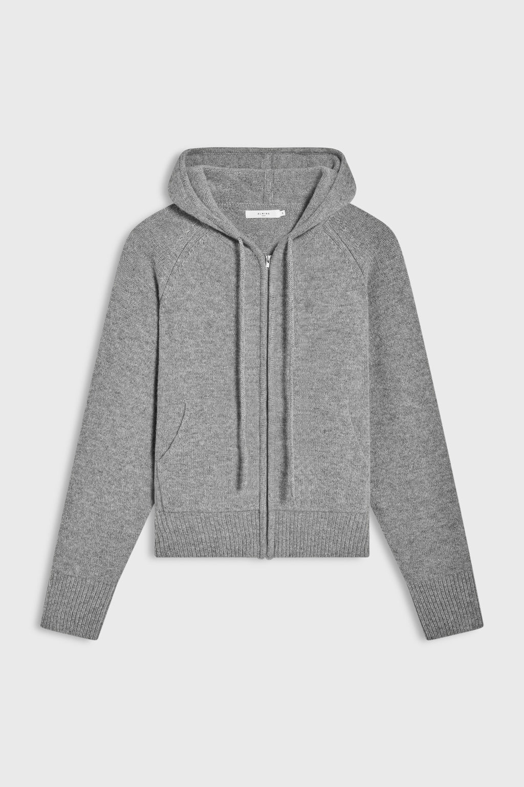 Wool Hoodie Zip Up Sweater - Almina Concept 