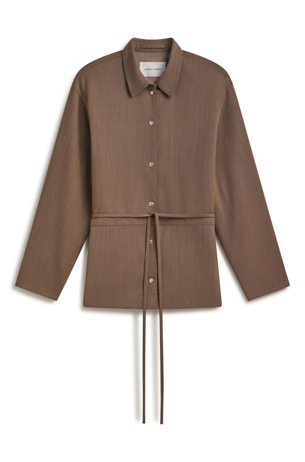 Wool snap jacket in brown