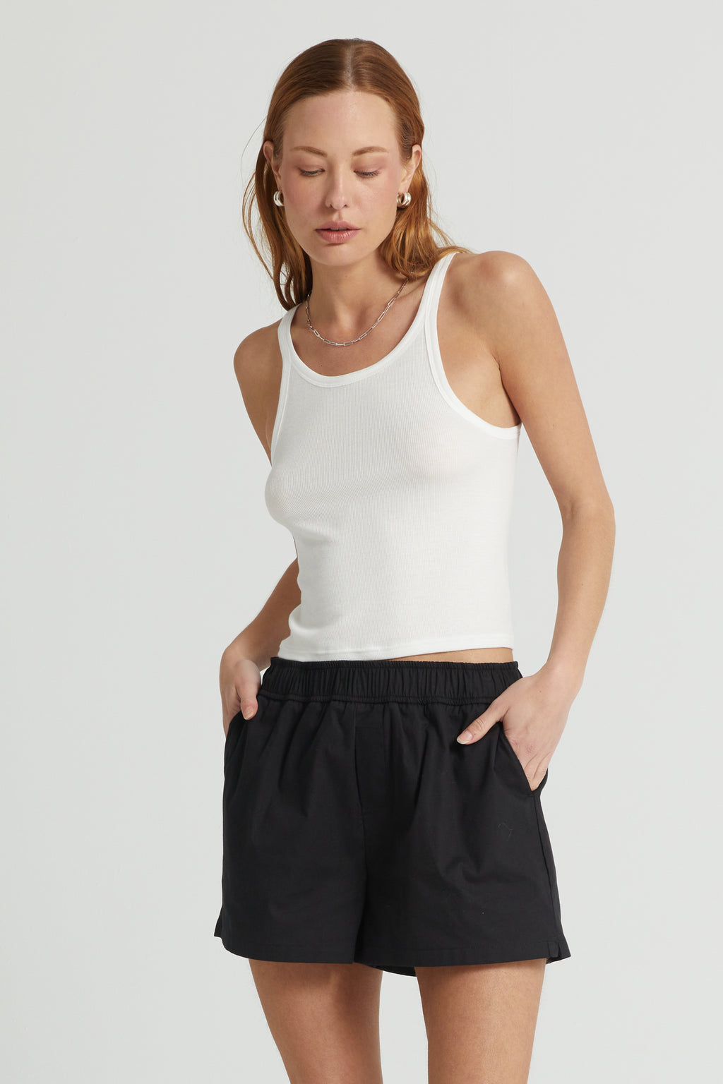 Cropped Rib Tank - Almina Concept 