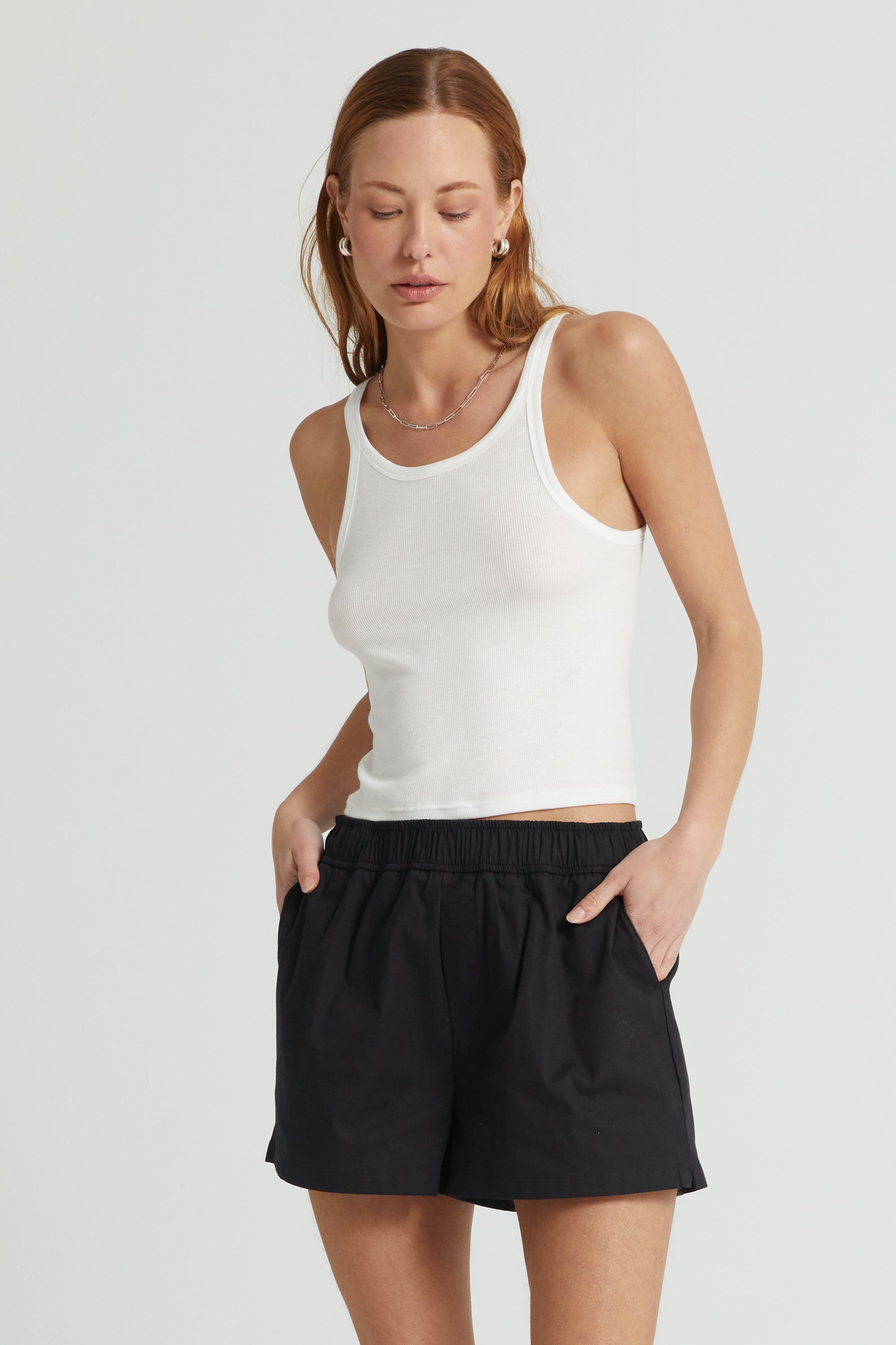 Cropped Rib Tank - Almina Concept 