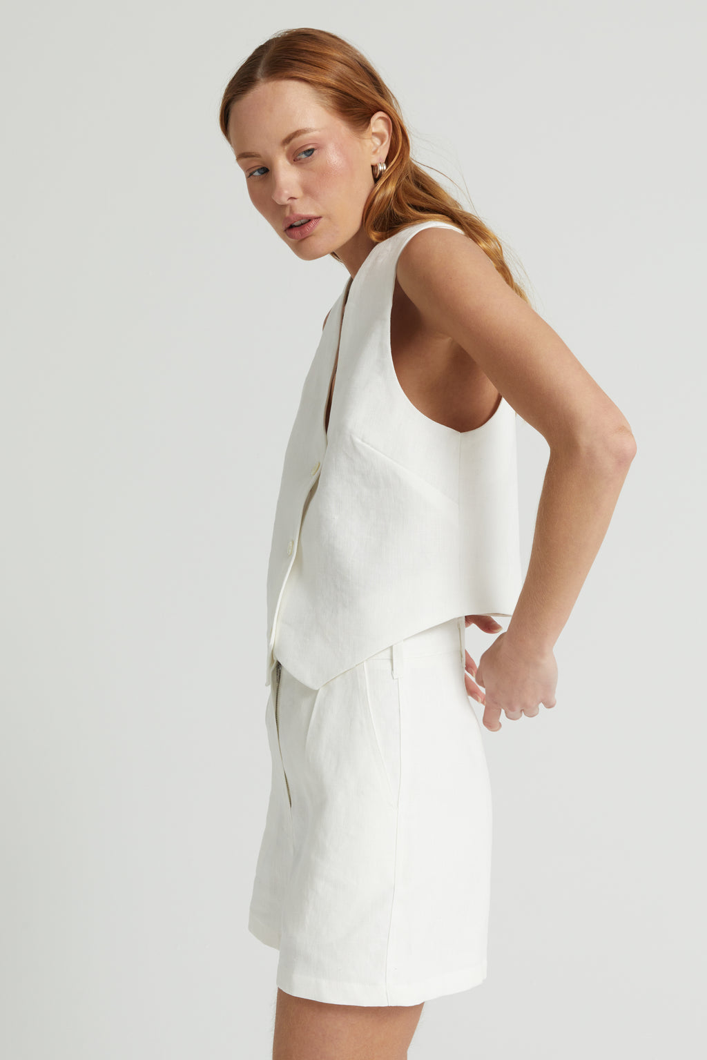 Linen Vest - Almina Concept 