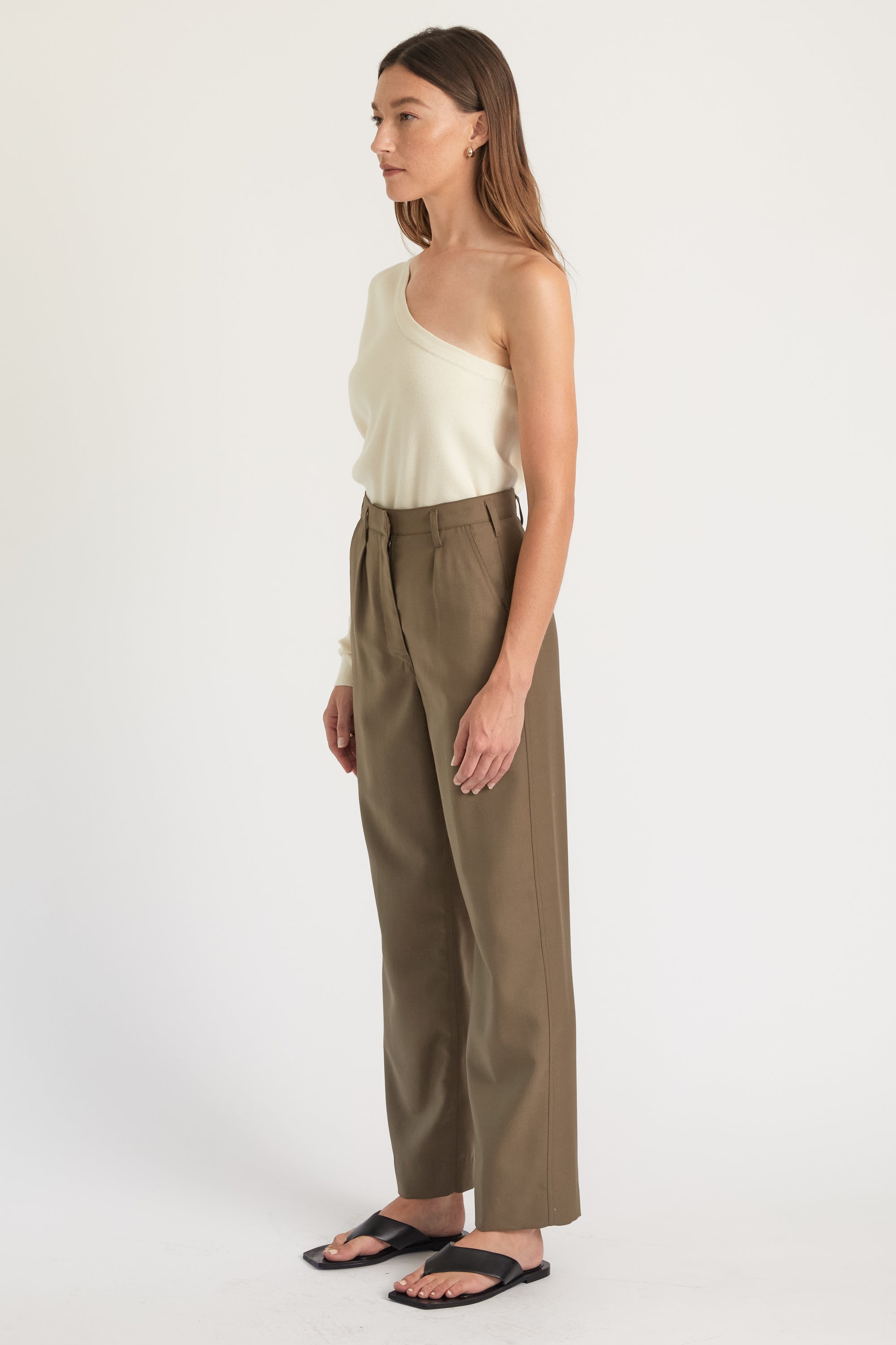 One Shoulder Long Sleeve Knit Top - Almina Concept