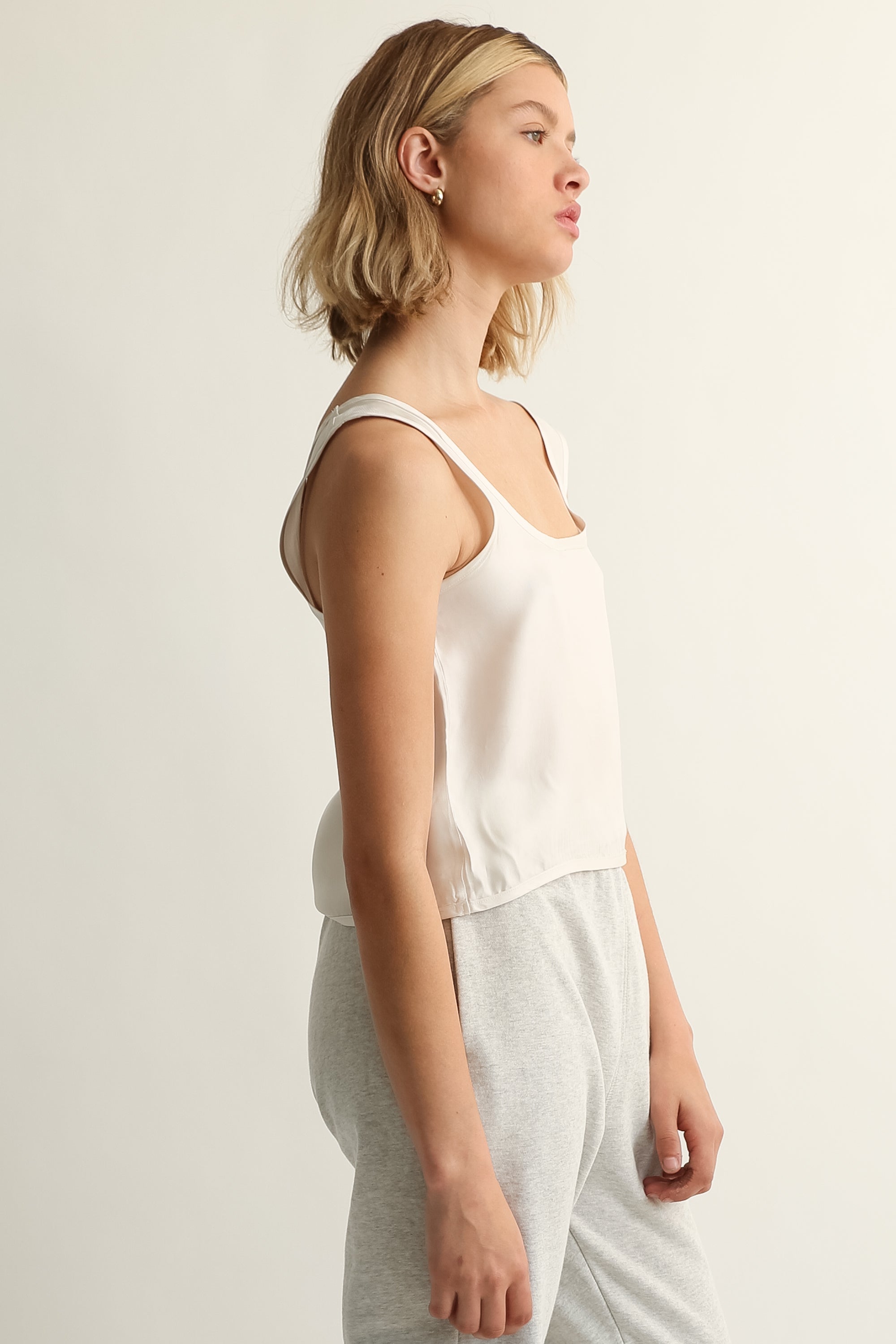 Cupro Cropped Tank - Almina Concept