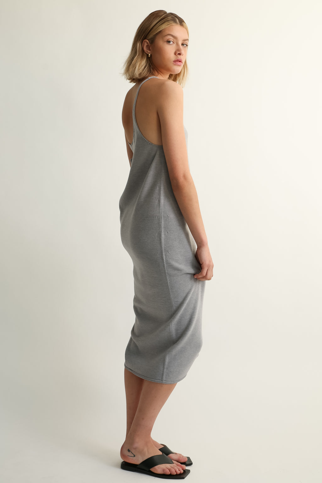 U Neck Knit Dress - Almina Concept